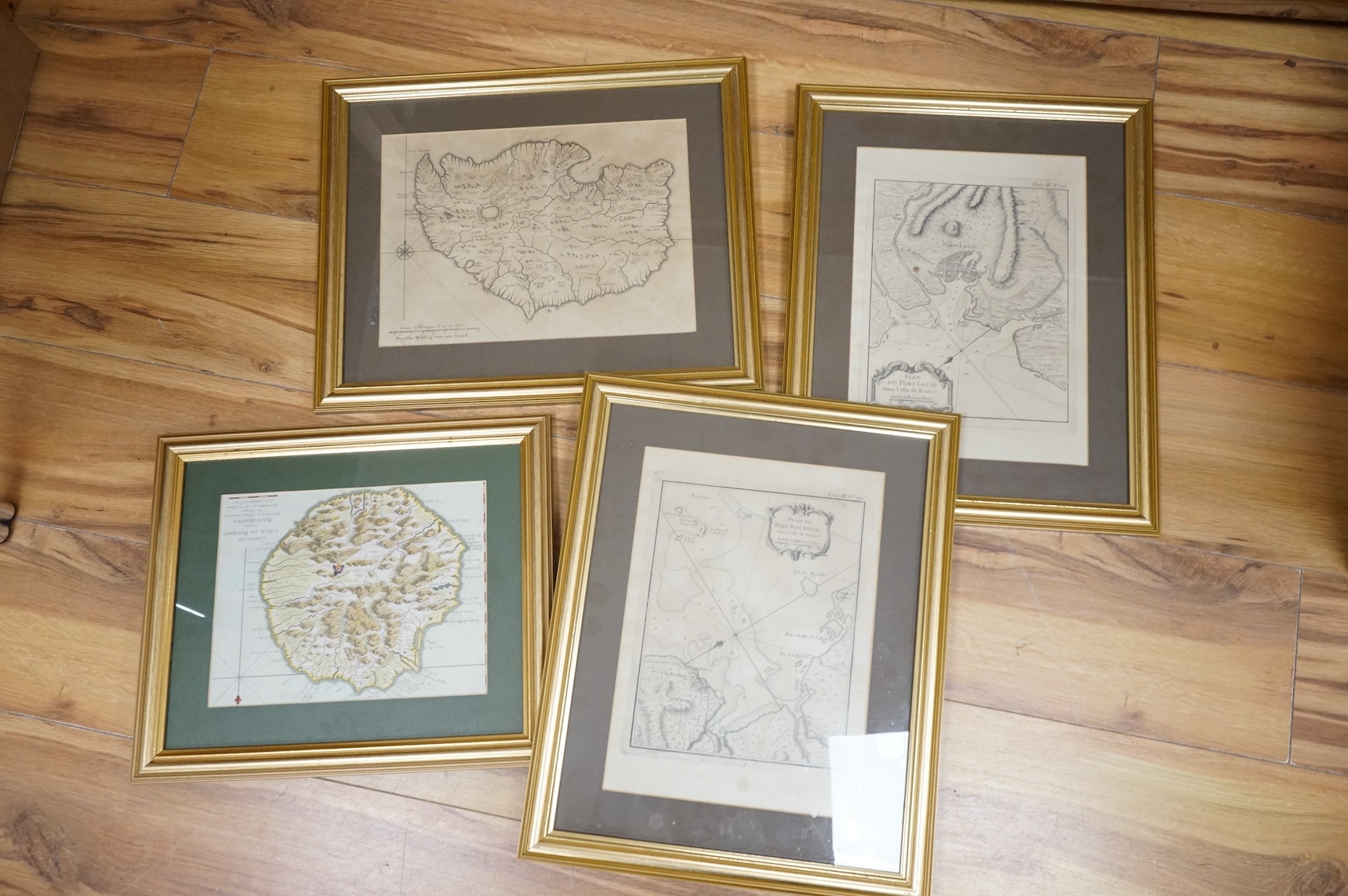 18th century and later, French School, nine maps of Mauritius, 'Reunion'